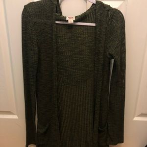 Hooded Olive Duster Cardigan Mossimo Supply Co.
